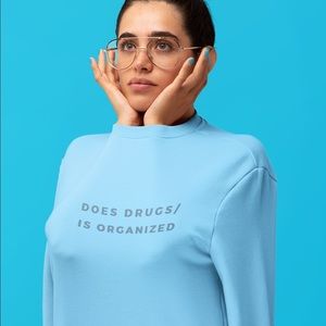 Blue cotton sweatshirt funny cool streetwear